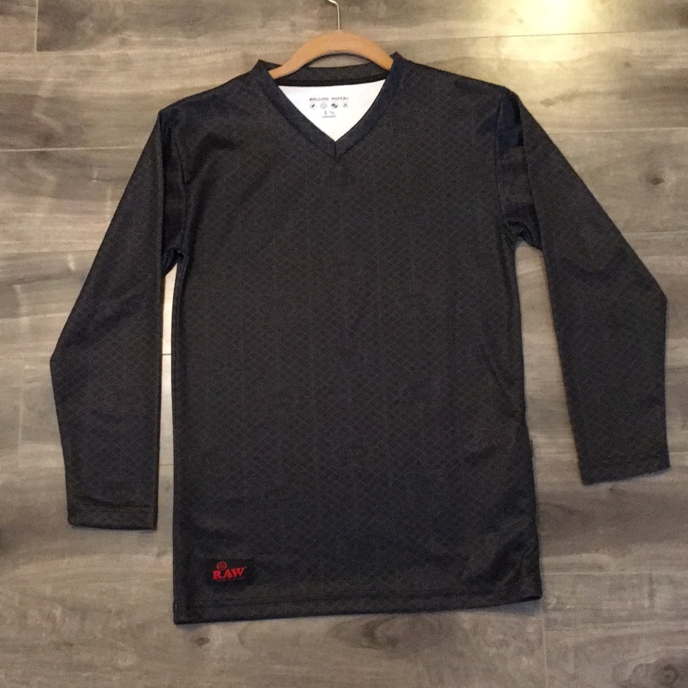 Authentic Raw Rolling Papers Womens Small Stash Long Sleeve Shirt hidden pocket